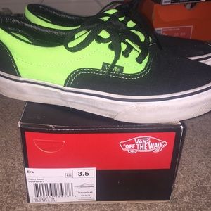 Neon green and black Vans Original low skate shoe